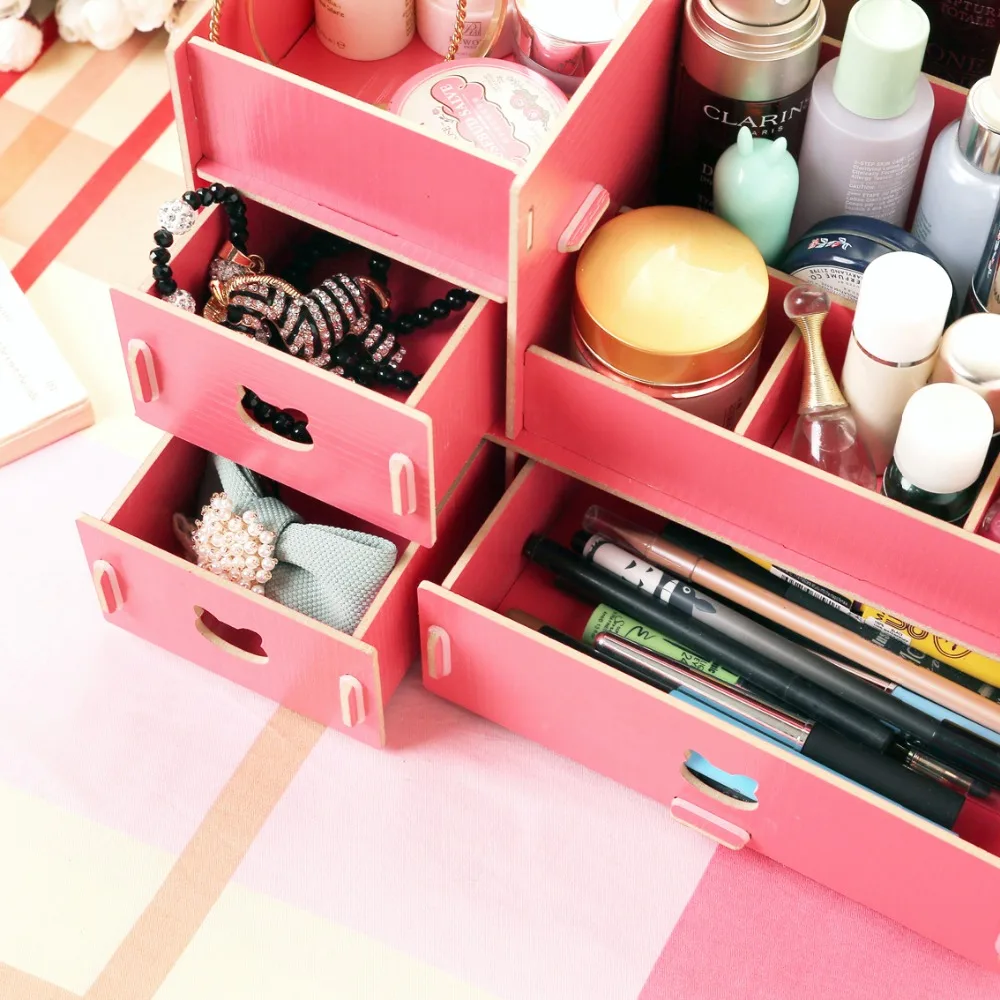 Лидер продаж Новый стиль деревянный косметический Макияж Ящики для хранения