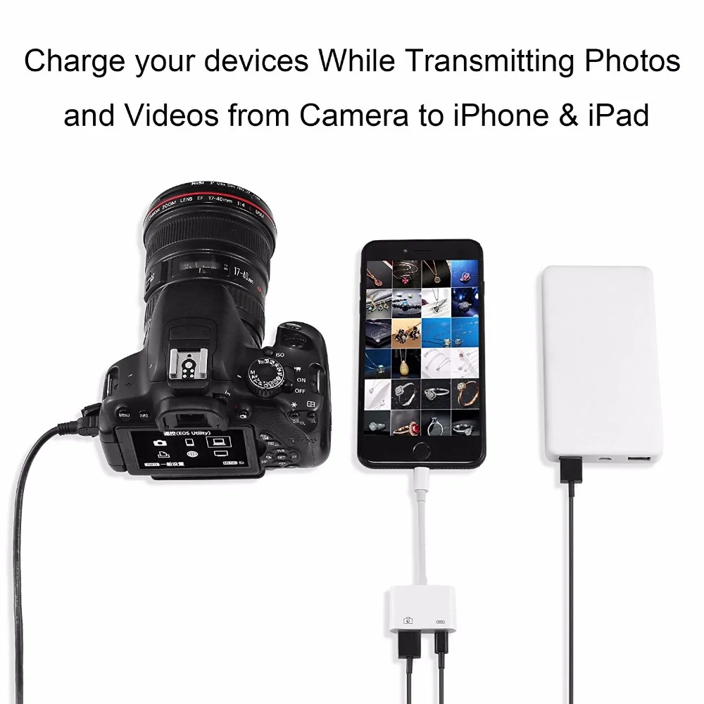 Leadzoe для Mini Lightning USB 3 адаптер чтения камеры iPhone X 8 5 5S 6 6s 7 plus iPad серии |