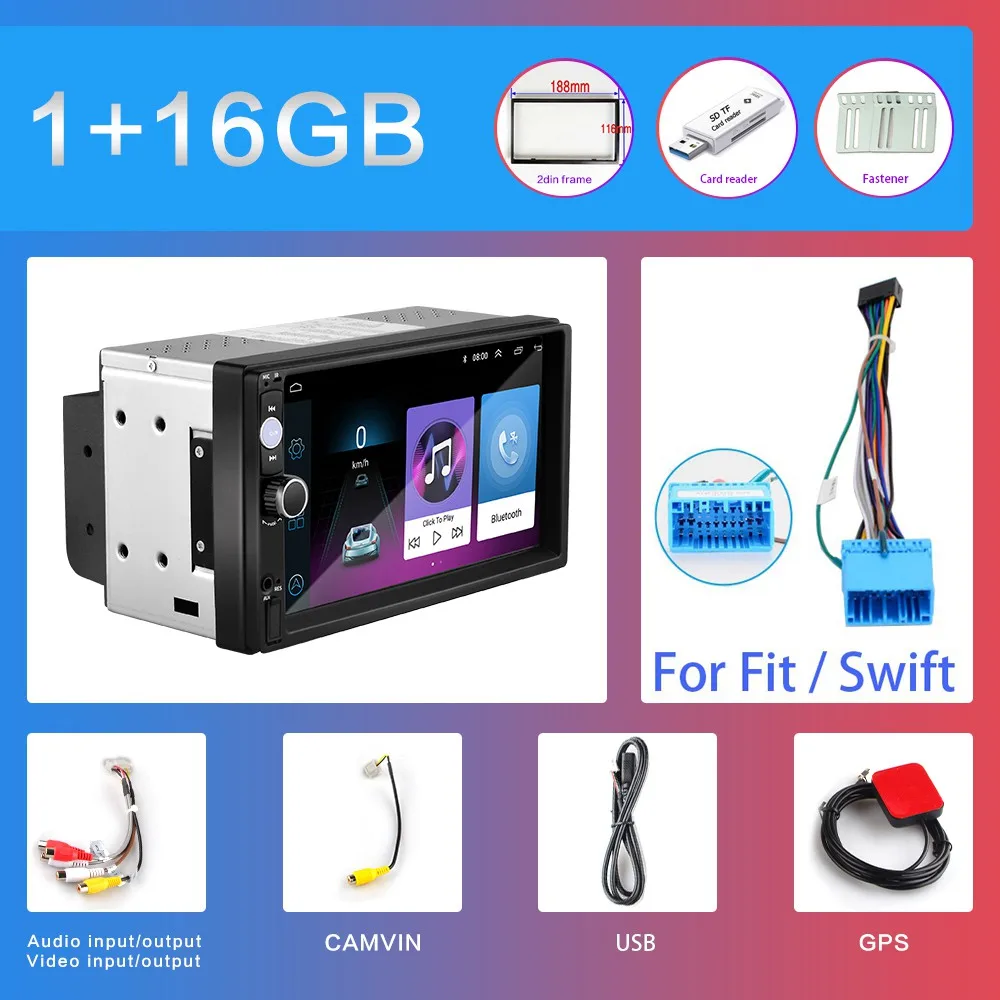 2G+ 32G 2DIN Android автомобильный DVD мультимедийный плеер для Volkswagen Nissan hyundai Kia 7 ''универсальный автомобильный радиоприемник gps навигация WiFi - Цвет: 1G-16G-Swift