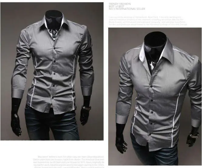 Осень 2016 бренд мужской культивирования футболка с длинными рукавами социальной