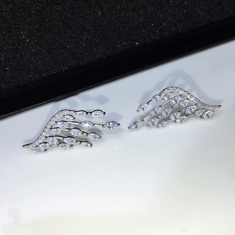 Длинные висячие серьги Marquise Cut с кубическим цирконием новый дизайн свадебные
