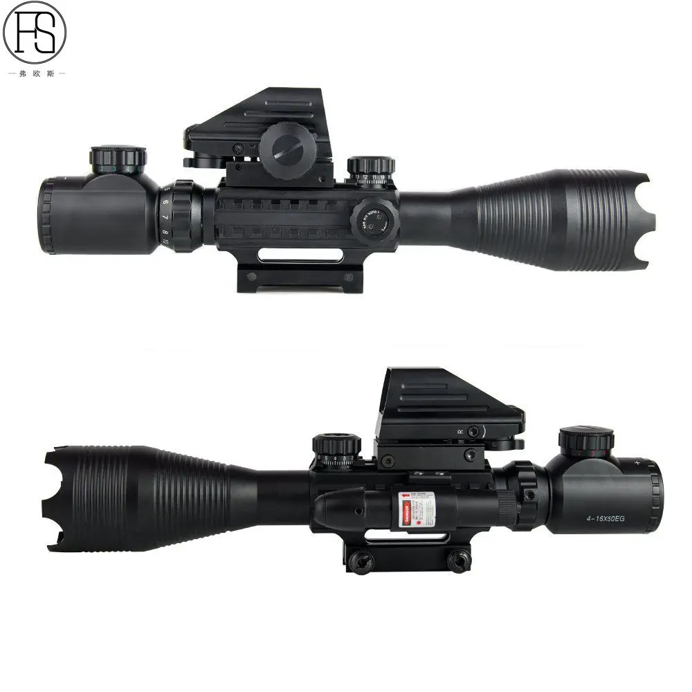 Новый 4 16X50EG красный зеленый с подсветкой прицел для винтовки охотничий рефлекс