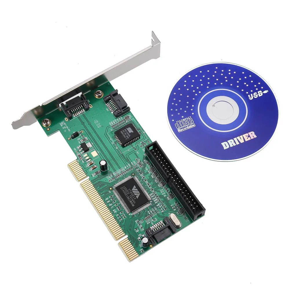 

PCI to 3 Ports SATA + IDE Combo Controller Card Adapter Converter VIA6421 Chip HDD AC388 HJ55