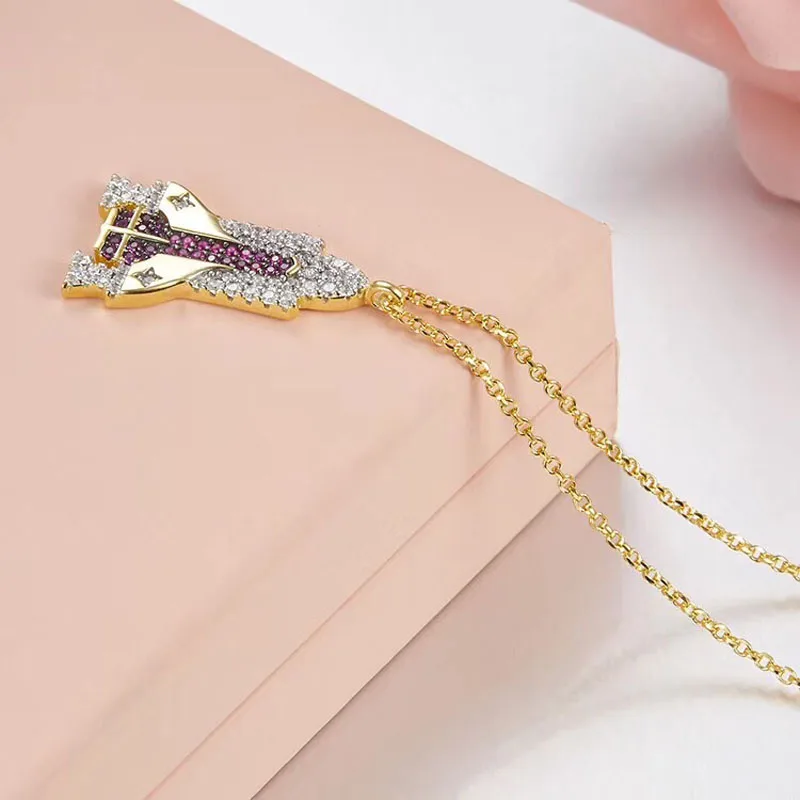 Цепочка из серебра 925 пробы с кулоном в виде космического корабля | Украшения и