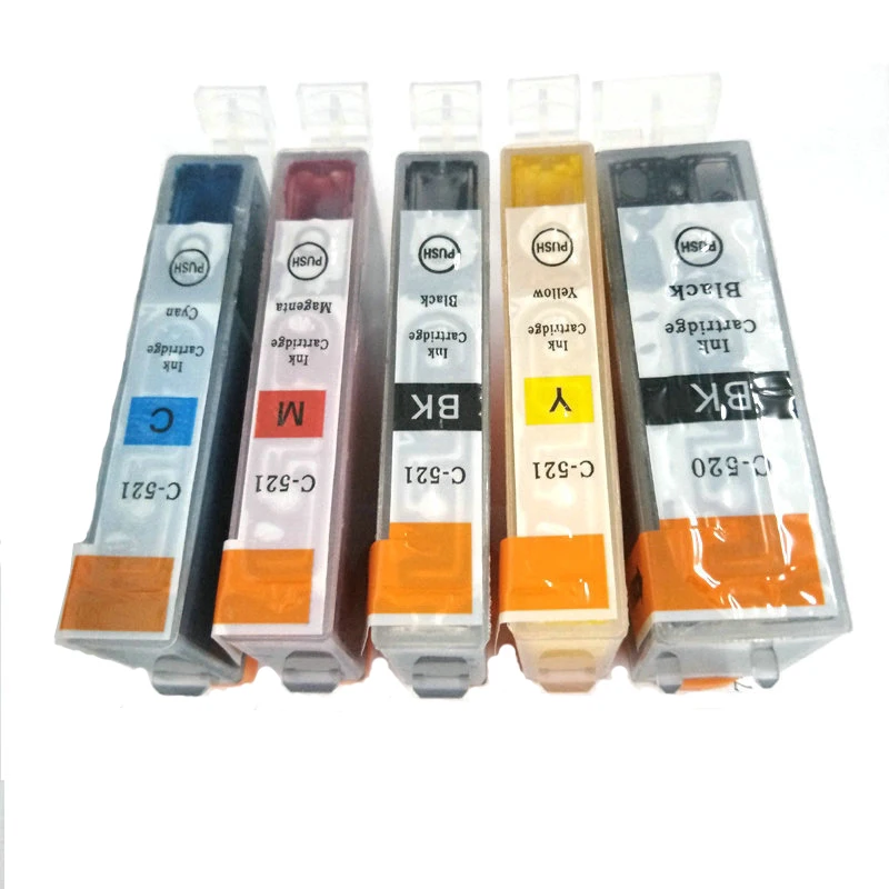 Vilaxh 5 шт. PGI 520 pgi CLI 521 чернильный картридж для принтера Canon MP540 MP550 MP560 MP620 MP630 MP640 MP980