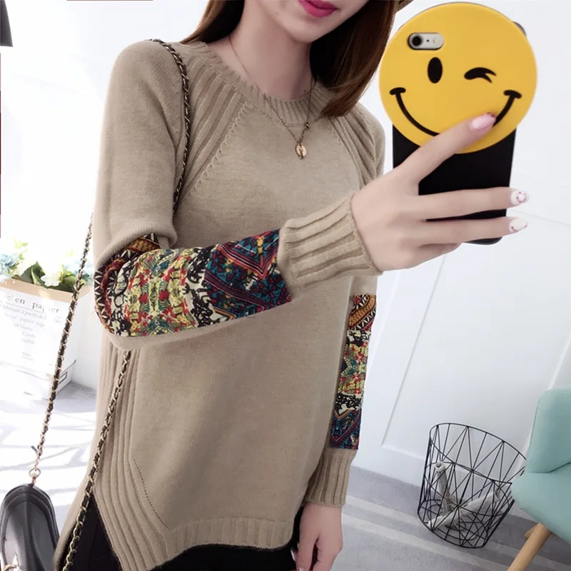 Женский вязаный свитер с длинным рукавом пуловер на осень и весну | Женская