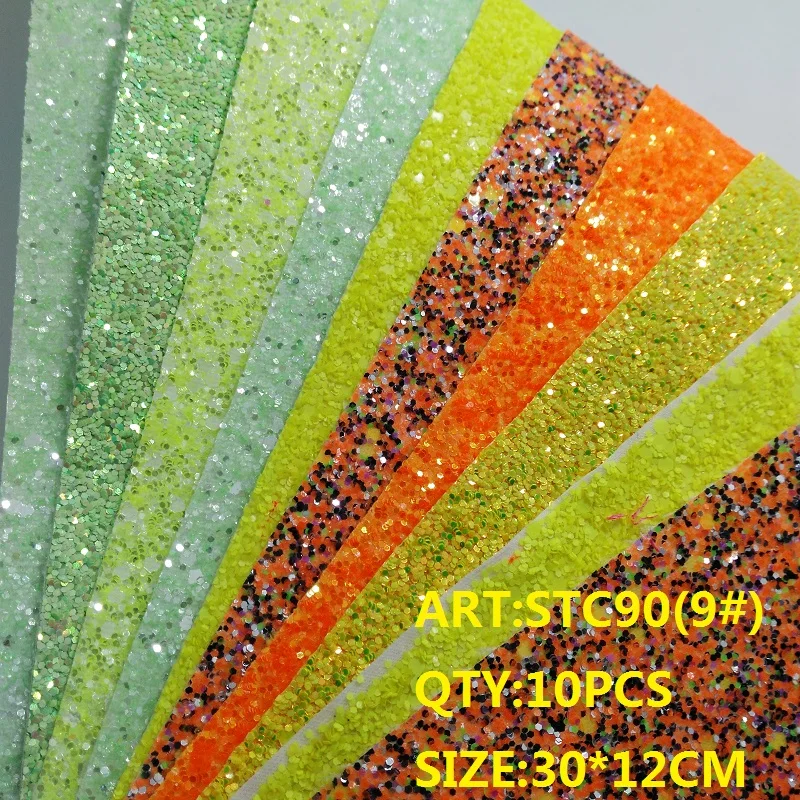 9 Прозрачный запас 1 комплект(10 шт.) 30X12 см Alisa Glitter Cuero Sintetico блестящая кожа для DIY аксессуары для волос ремесло STC90 - Цвет: 9