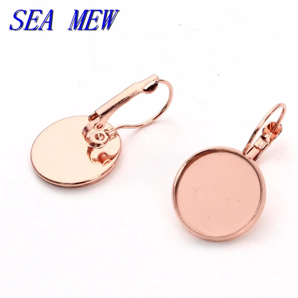 SEA MEW 50 шт 8/10/12/14/16/18/20/25 мм круглый кабошон 8 видов цветов покрытие пустые серьги