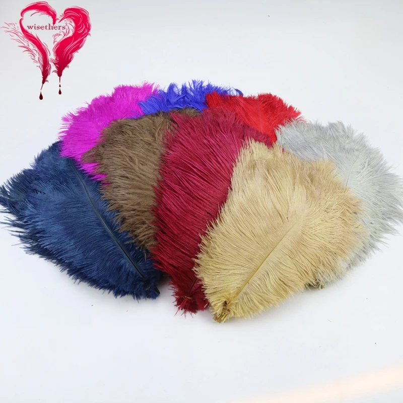 Красивые окрашенные Разноцветные перья страусиного шлейфа 10 шт./лот 25 30 см