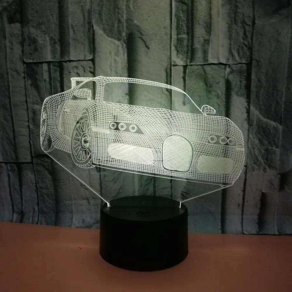Цветной автомобиль 3d ночник сенсорный пульт дистанционного управления домашний