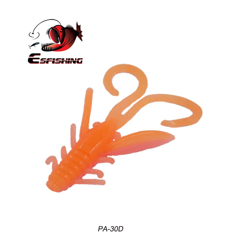 PA30 ESFISHING креветка хог40 45 мм 0,8 г 10 шт. креветка Приманка Мягкая приманка ледяной рыболовный воблер Pesca форель Морская рыбалка Спиннербейт джиг - Цвет: PA30