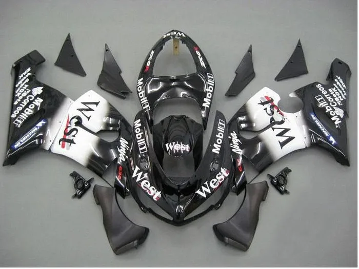 

Injection WEST fairing kit For NINJA ZX 6R 636 05 06 ZX-6R 05-06 ZX6R 2005 2006 ZX 6R 05 06 aftermarket fairings black white