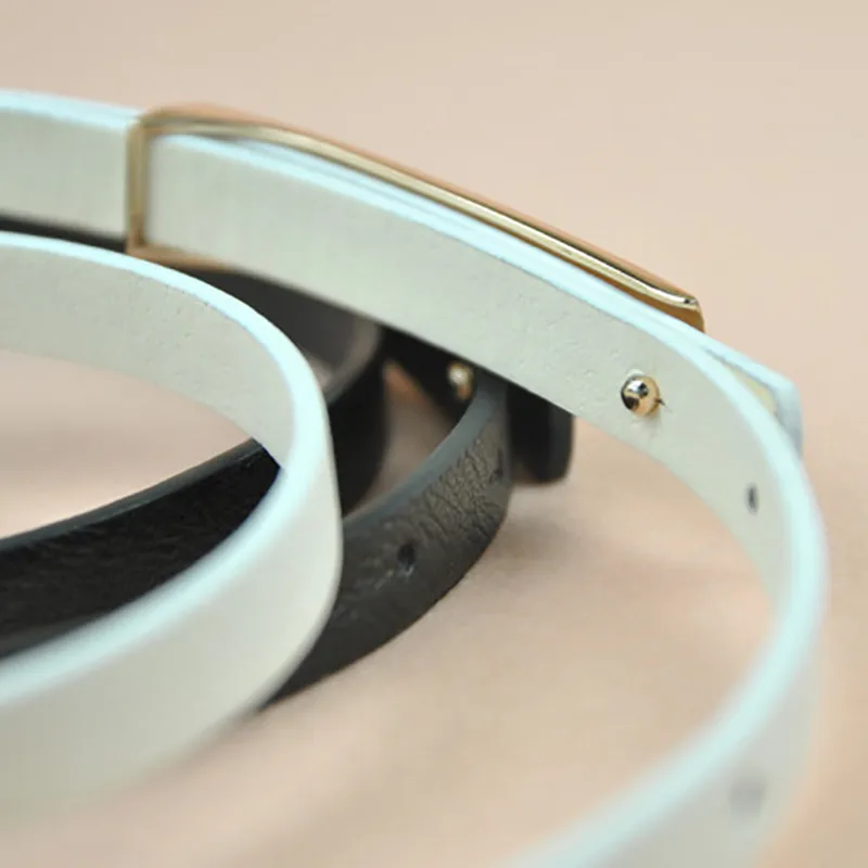 Женский черный белый кожаный ремень корейский модный декоративный тонкий на