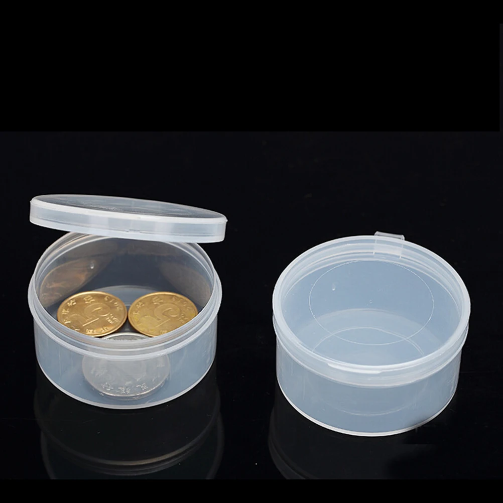 Новинка 5 шт. маленький круглый пластиковый прозрачный контейнер с крышкой