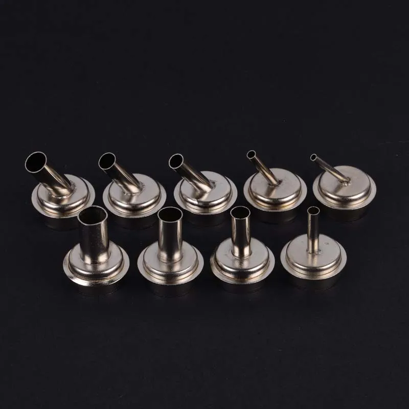 9pcs Быстрый 861DW TR1300A Тепловая воздушная пушка сопла(головка) для A8 A9 A10 A11 процессор нагревательный микроскоп 45 обезжиривающая насадка рукав - Цвет: 9pcs