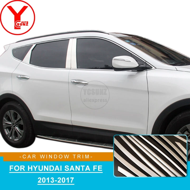 2013 2017 нержавеющая сталь автомобильная оконная отделка для hyundai santa fe Аксессуары