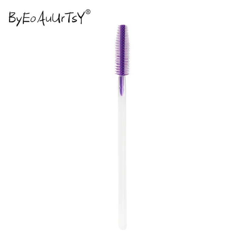 Purple 1000 шт, силиконовая ресница для туши, щетка для ресниц, удлинение, макияж для ресниц, кисть, косметическая кисть, расческа для ресниц, Кисть для макияжа - Handle Color: Purple