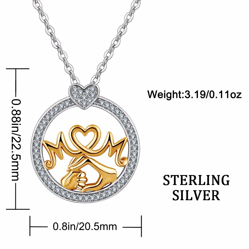 Ожерелье с подвеской в виде сердца для матери и ребенка из стерлингового серебра