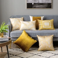 dunxdeco cushion cover decorative pillow case modern luxury golden jacquard high quality sofa bedding coussin