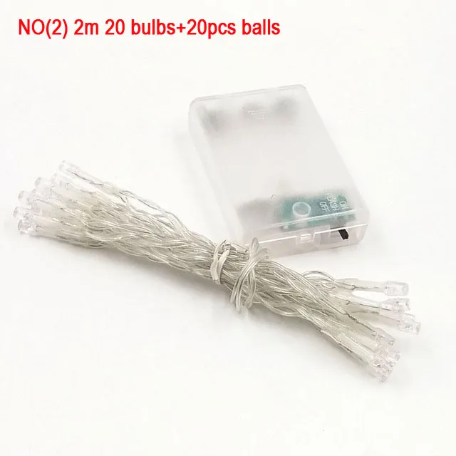 NO6 2m 20 balls 20 Вт, 30 Вт/35/40/50/80 лаванды ватные шарики светодиодный светящиеся гирлянды Рождественский праздник Свадебные гирлянды люсис привело - Испускаемый цвет: NO6 2m 20 balls