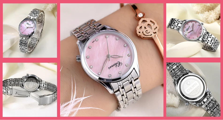 

New Women Watches Chenxi Brand Women Bracelet Watches Stainless Steel Quartz Watches Ladies Rhinestone Watches relogio feminino