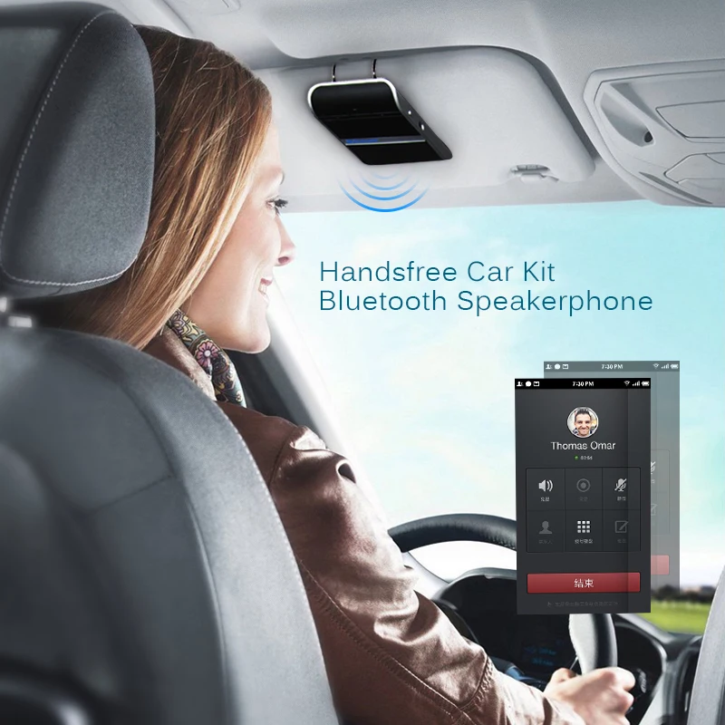 ANLUD громкой связи Bluetooth Car Kit Солнцезащитный козырек Динамик телефон аудио Музыка