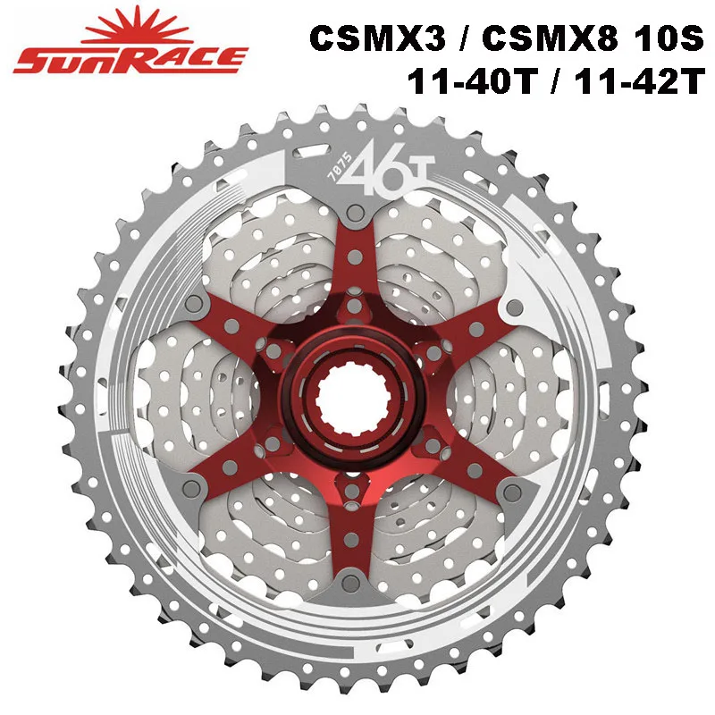 Sunracing CSMX3 CSMX8 MTB велосипед кассета 10S 11S скорость-11-40 T/11-42 T/11-46 T, черный/серебристый велосипед свободного хода для SLX