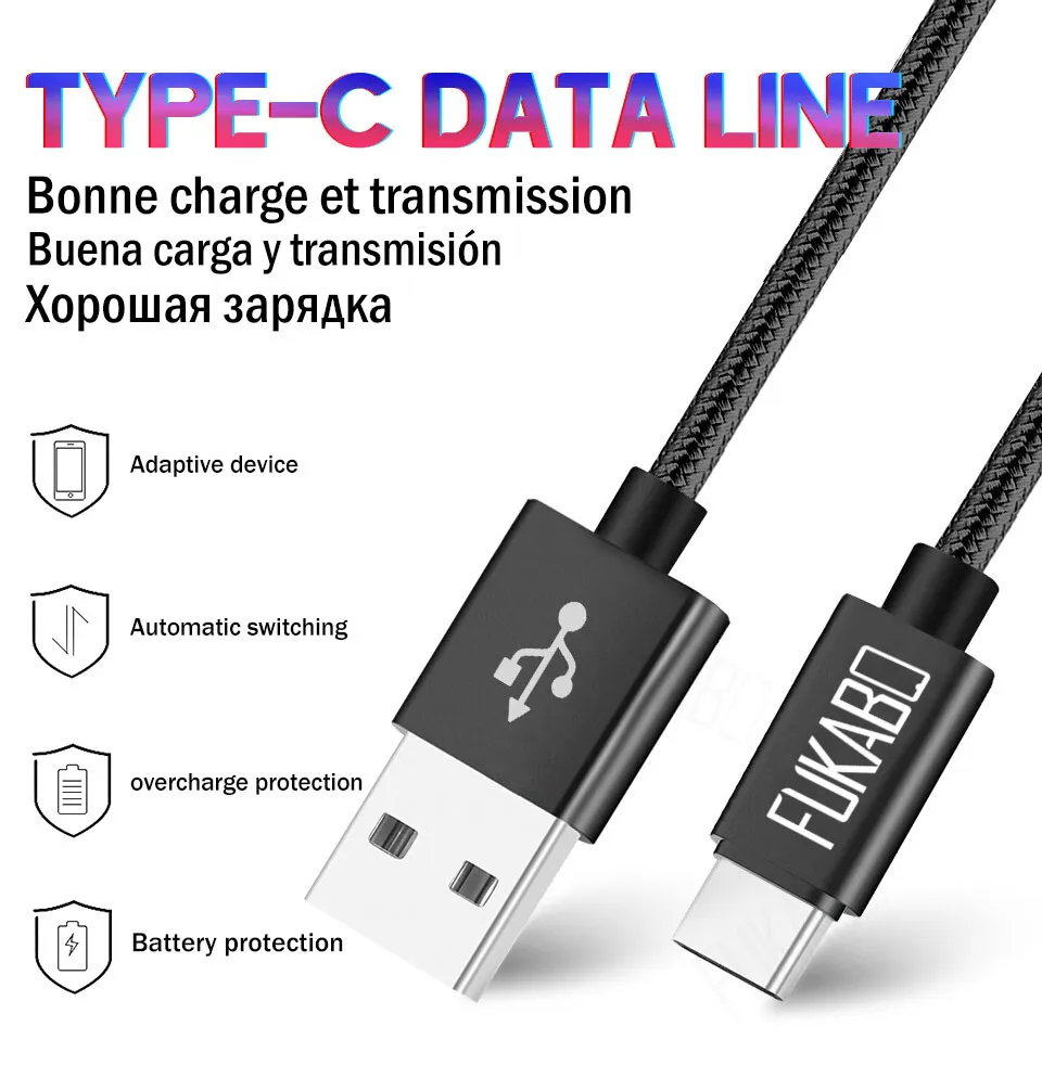 2.4A usb type-C кабель для huawei P30 Pro mate 20 Xiaomi Redmi Note 7 шнур для samsung Galaxy S10 S9 Plus A50 Быстрая зарядка USB