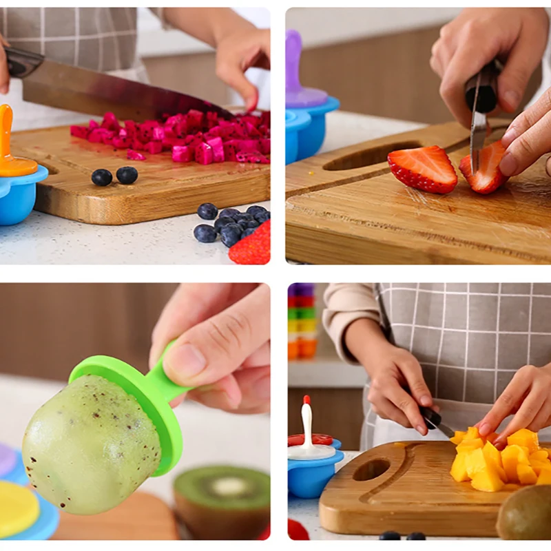 DIY силиконовая форма для льда Форма 7 отверстий Формочки Для Мороженного «фруктовый лед» Мини Фруктовый Лед форма мороженого мяч леденец производитель DIY фруктовый встряхивание форма для изготовления мороженого