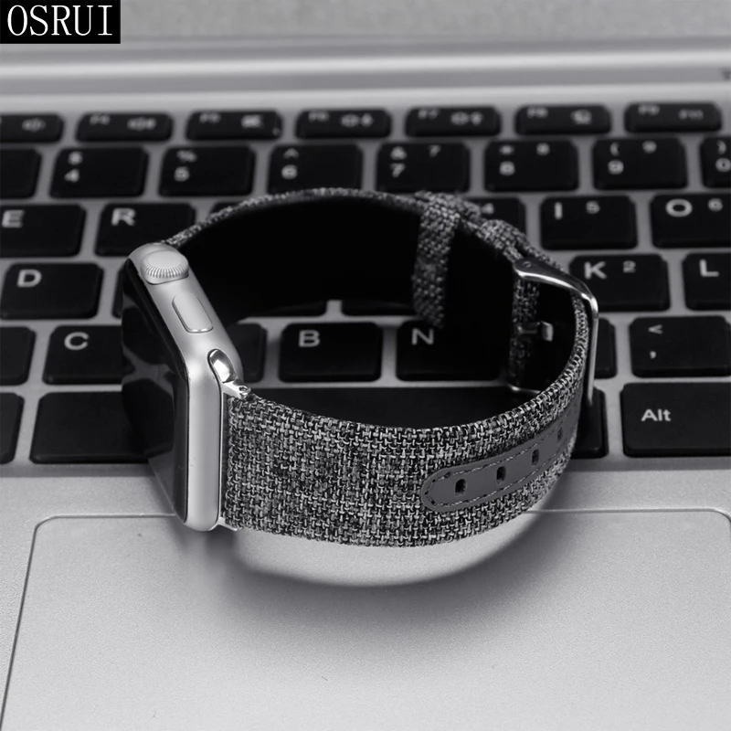 Кожаный ремешок для Apple watch band 44 мм 42 мм 40 мм 38 мм correa aplle Iwatch band 3 2 холст браслет на запястье ремень аксессуары для часов