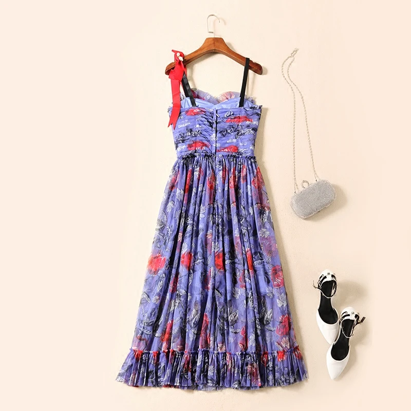 Европейский дизайн подиумные платья 2018 женское летнее винтажное платье без