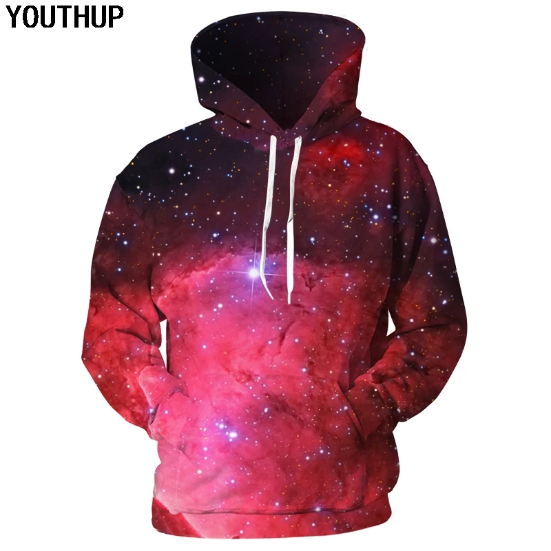 Толстовка YOUTHUP 2020 с 3d рисунком Галактики мужские и женские толстовки капюшоном