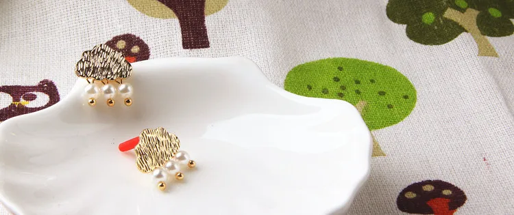 Позолоченное Облако серьги-гвоздики аксессуары сплав Diy материал ручной работы