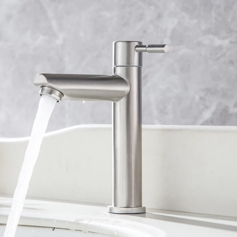 Смеситель для раковины из нержавеющей стали ванной комнаты установленный на