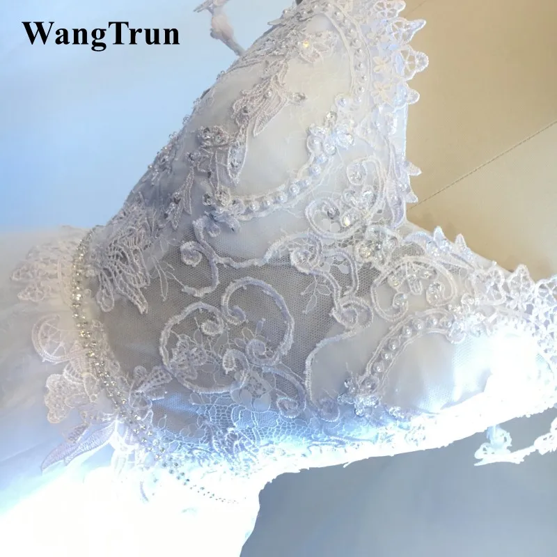 Boho Sexy Illusion Bodice Pearls Lace Appliqued Wedding Dress Backless A Line Beach Bridal Gowns robe mariage | Свадьбы и торжества