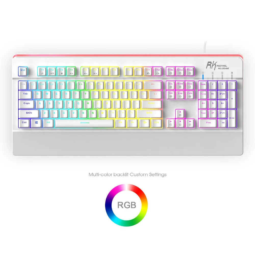 РК Pro104 RGB Gaming Keyboard anti ореолы подсветкой механическая клавиатура для Gamer компьютер