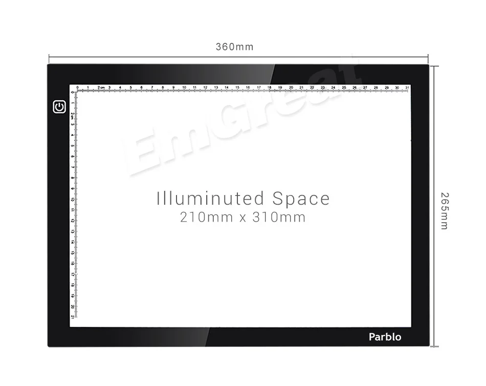 Parblo A4 светодиодный светильник Pad копировальный светильник для трассировки Borad A4S Графический светильник Pad as Huion L4S+ 15 дюймовая шерстяная подкладка сумка+ перчатка