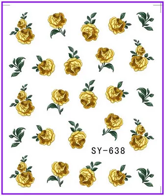 6 упак./лот блеск переводка наклейки на ногти цветок VICTOR'S лавровый полиантовые SY633-638