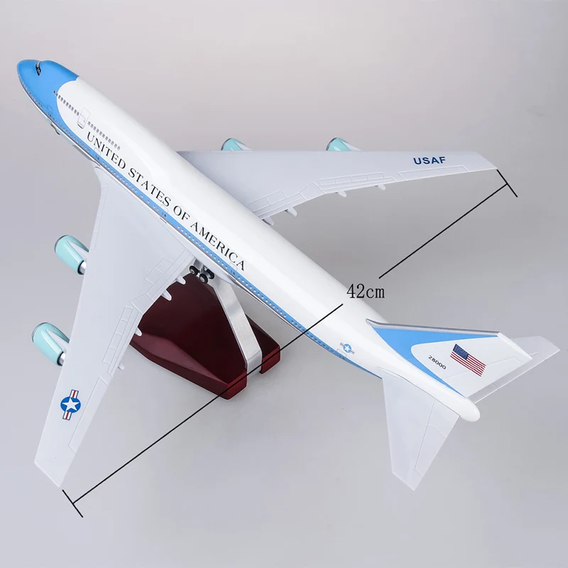 1/150 47 см Boeing 747 Air Force One модель самолета из смолы с шасси и светильник из сплава