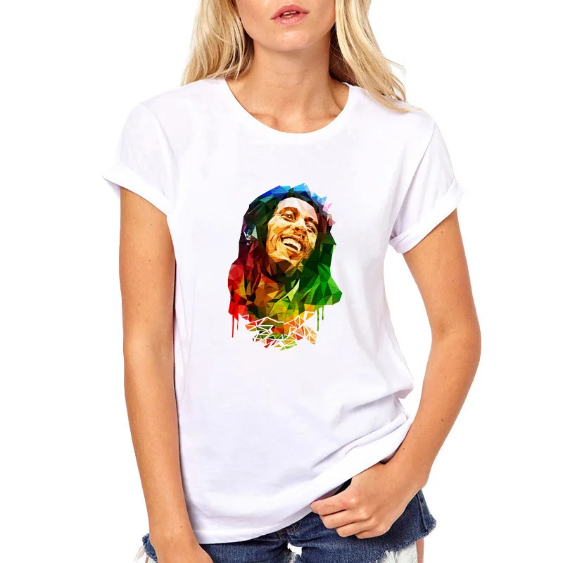 Мужская и женская футболка bob marley летняя белая для мужчин одежда рок hio хоп регги