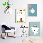 Скандинавский кавайный постер с изображением животных слона кролика, украшения для детской комнаты, настенная Художественная печать, Картина на холсте, без рамки