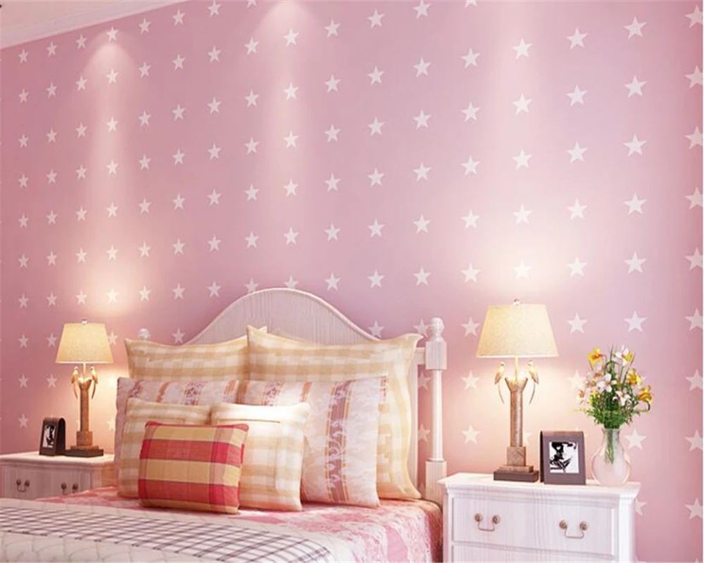 

beibehang 2018 new Environmental nonwovens sofa children's room fashion personality style five-pointed papel de parede wallpaper