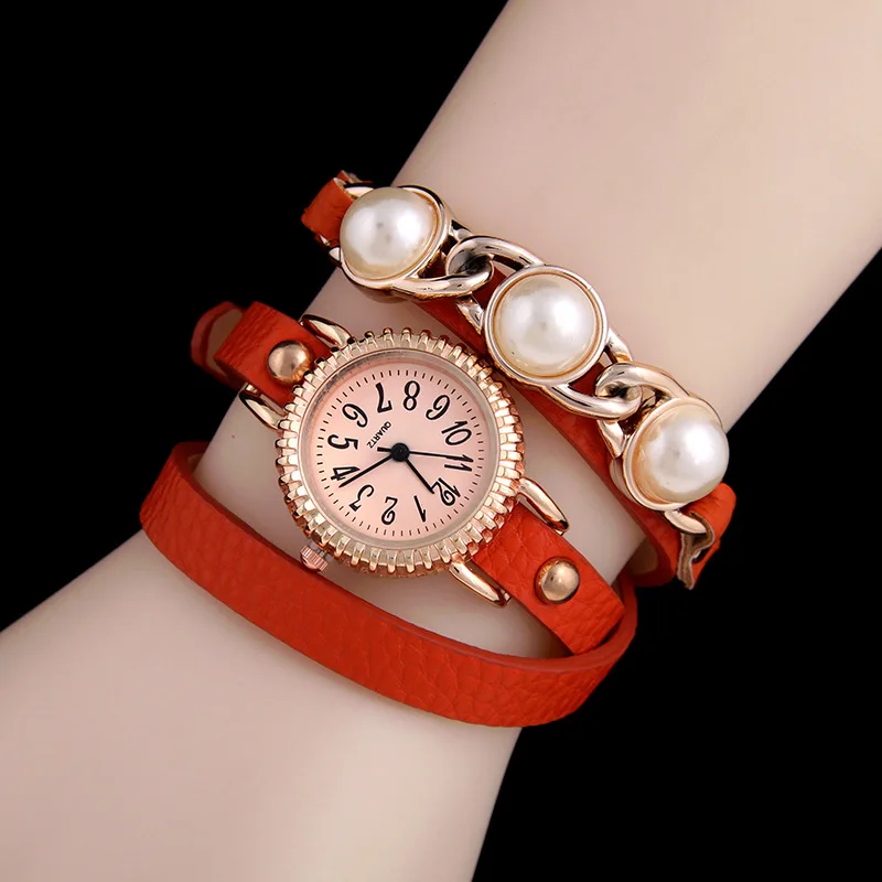 Женские часы с жемчугом 2019 модные женские повседневные наручные кварцевые под