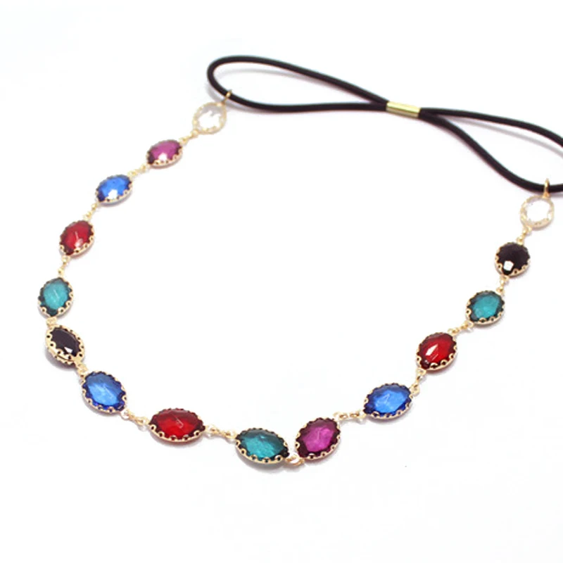 Элегантная Модная повязка для волос в стиле бохо цепочка на голову овальные