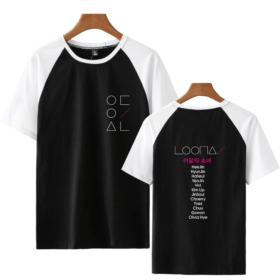 KPOP LOONA T Shirt Hip Hop Style 2020 New Raglan T-Shirt Streetwear Harajuku Tshirt Short Sleeve Cotton Tops Tee Brand Clothes