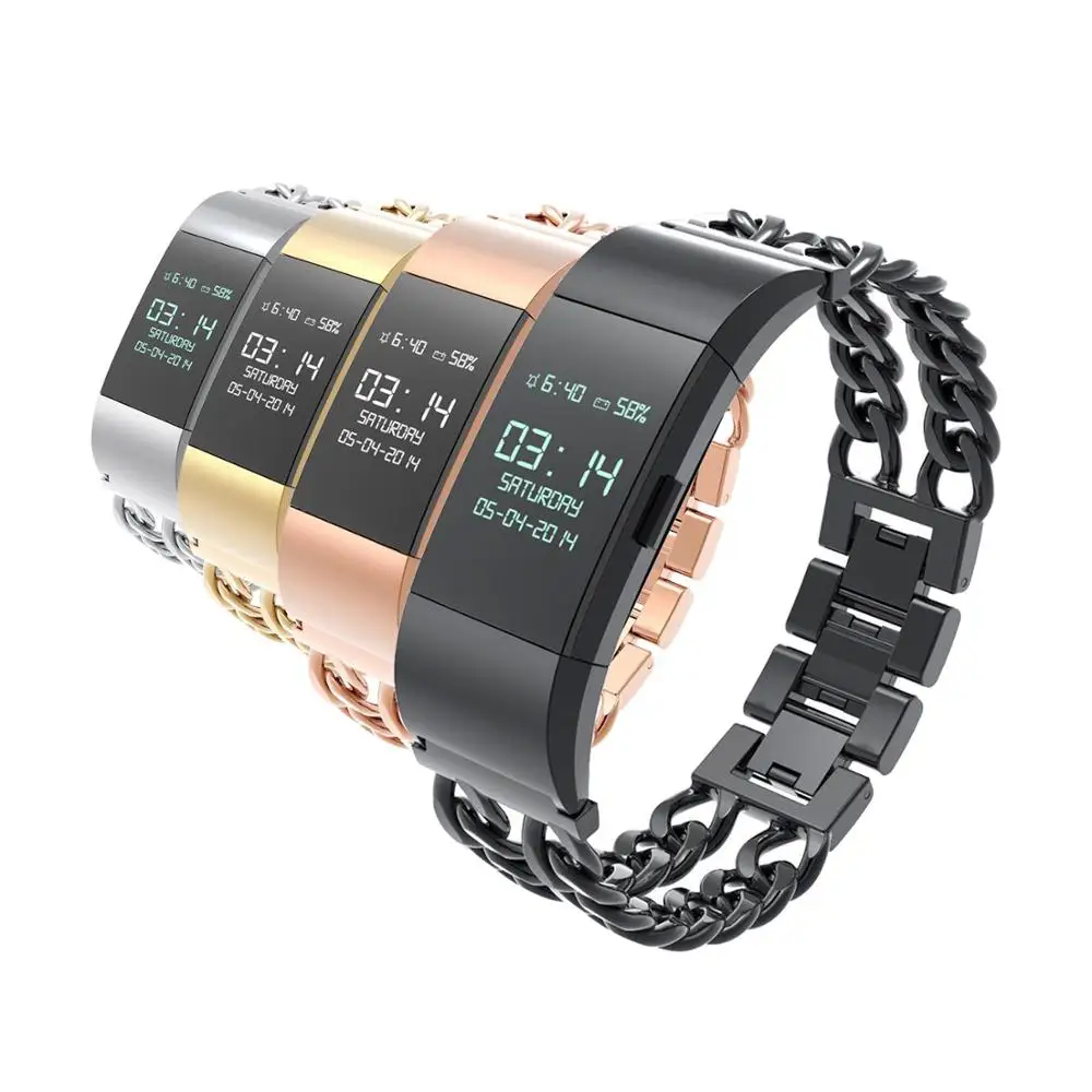 Joyozy металлический браслет из нержавеющей стали для Fitbit Charge2 сменный ремешок