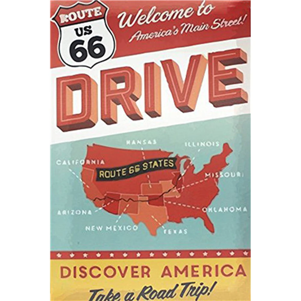 1001(472) АЗС Route 66 старинный оловянный знак бар украшение для стен дома, паба ретро металл искусство пиво кофе плакат тарелка 1001(484 - Цвет: 1001(472)