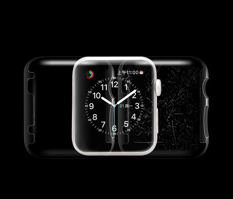 Чехол для Apple Watch 4 3 2 1 40 мм 44 360 встроенная прозрачная защитная пленка из