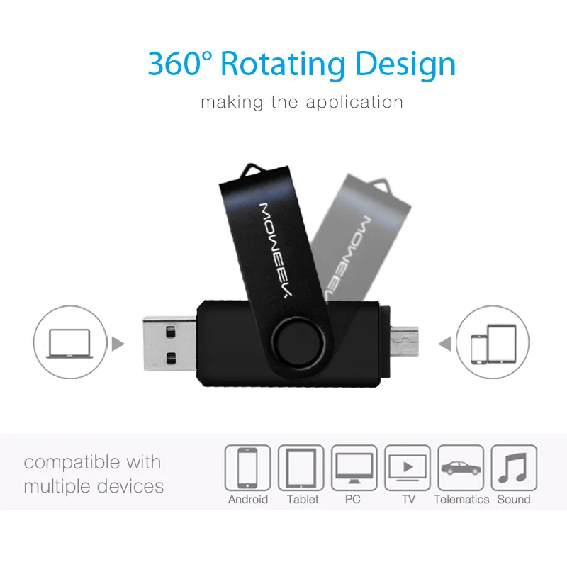 Moweek USB флеш-накопитель 2018 cle usb 2 0 stick 64G otg смартфон Флешка 4g 8g 16g 32g 128G устройства для