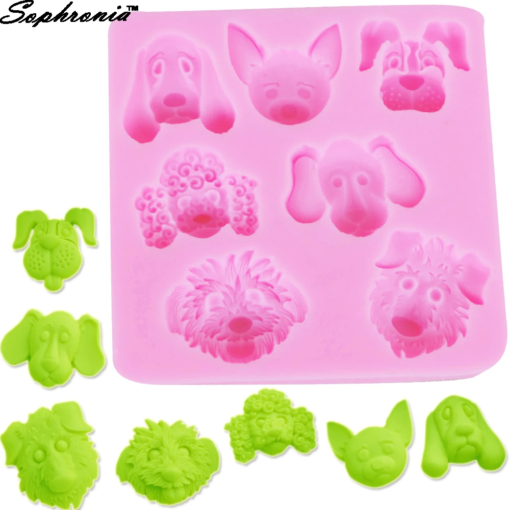 

10PCS/SET 3D Dog Shape Silicone Mold Baking Fondant Cake Decorating Tools Candy Mold Chocolate Cake Moulds M141